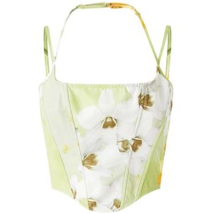 Pinko - Bustier Top - Groen - Mouwloos - Duchesse-stof