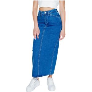 Calvin Klein Jeans, Dames, Rokken, Blauw, Maat: W28 Katoen,