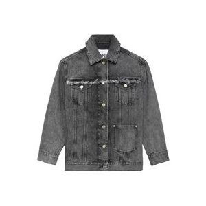 Ganni Denim Jack , Black , Dames , Maat: S/M