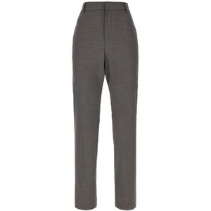 Brunello Cucinelli, Dames, Broeken, Grijs, Maat: L Wol,
