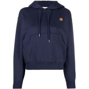 Kenzo, Dames, Sweatshirts & Hoodies, Blauw, Maat: L Katoen,