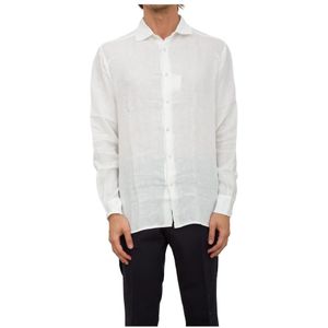 Paolo Pecora, Heren, Overhemden, Wit, Maat: 2XL Linnen,