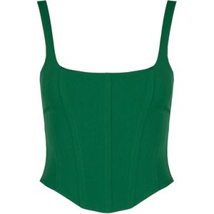 Patrizia Pepe, Dames, Tops, Groen, Maat: XS Leer,