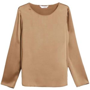 Max Mara, Dames, Blouses & Shirts, Bruin, Maat: S Zijde,