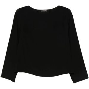 Emporio Armani, Dames, Tops, Zwart, Maat: L