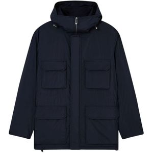 Emporio Armani, Heren, Jassen, Blauw, Maat: L Wol,