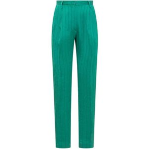 Forte Forte - Lange Rechte Broek - Gestreept - Vrouwen - Riemlussen en Zakken