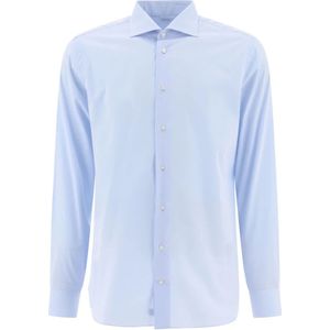 Borriello Napoli, Heren, Overhemden, Blauw, Maat: L Katoen,