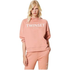 Twinset, Dames, Sweatshirts & Hoodies, Roze, Maat: XS Katoen,