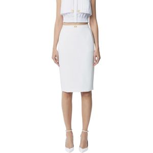 Elisabetta Franchi, Dames, Rokken, Wit, Maat: S Zijde,