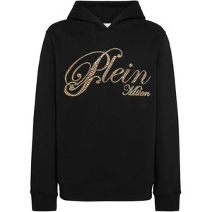 Philipp Plein, Heren, Sweatshirts & Hoodies, Zwart, Maat: S Fleece,