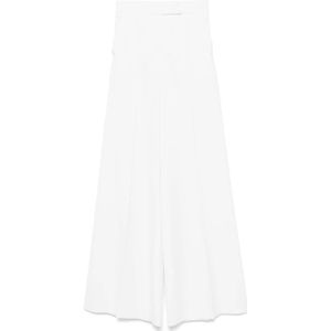 Max Mara, Dames, Broeken, Wit, Maat: L Wol,
