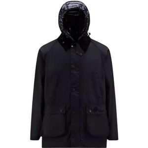 Moncler Korte Wight Jas in Zwart met Logo Zakken , Black , Heren , Maat: XL