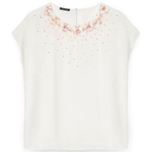 Fiorella Rubino, Dames, Blouses & Shirts, Wit, Maat: 6XL Viscose,