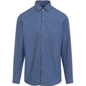 Zegna, Heren, Overhemden, Blauw, Maat: XL Katoen,