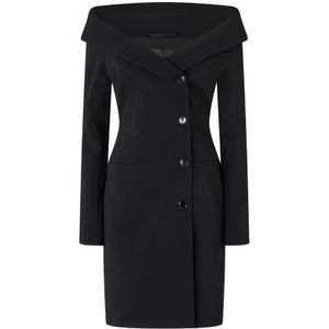 Pinko, Dames, Jurken, Zwart, Maat: S Leer,