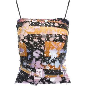 Diesel, Dames, Tops, Veelkleurig, Maat: M Poliester,