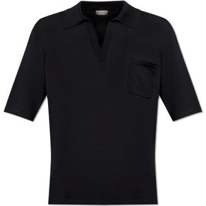 Saint Laurent, Heren, Tops, Zwart, Maat: M Wol,