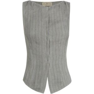 Cortana, Dames, Tops, Blauw, Maat: 2XS Linnen,