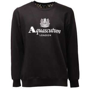 Aquascutum, Heren, Sweatshirts & Hoodies, Zwart, Maat: M Katoen,