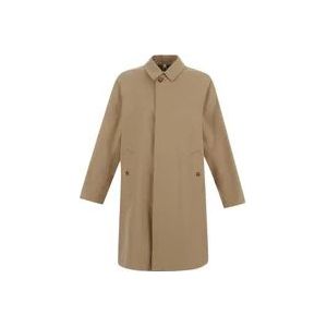 Burberry Single-Breasted Coats , Beige , Heren , Maat: XL