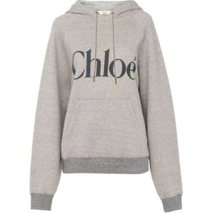 Chloé, Dames, Sweatshirts & Hoodies, Grijs, Maat: M Katoen,