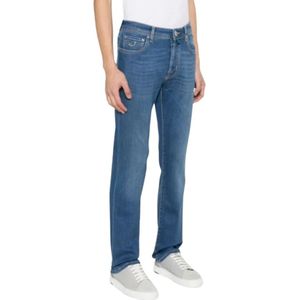Jacob Cohën, Heren, Jeans, Blauw, Maat: W30 Katoen,