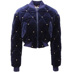 Moschino, Dames, Jassen, Blauw, Maat: XS Velours,
