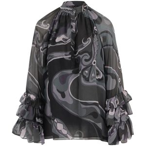 Pucci, Dames, Blouses & Shirts, Veelkleurig, Maat: S Viscose,
