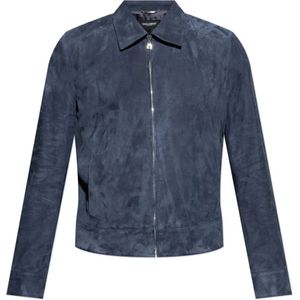 Dolce & Gabbana, Heren, Jassen, Blauw, Maat: M Suède,