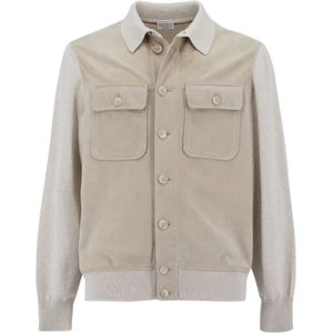 Brunello Cucinelli, Heren, Jassen, Wit, Maat: L Katoen,