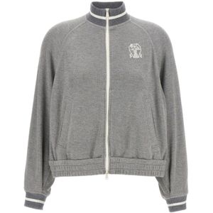Brunello Cucinelli, Dames, Truien, Grijs, Maat: S