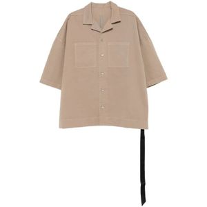 Rick Owens, Heren, Overhemden, Beige, Maat: M Katoen,