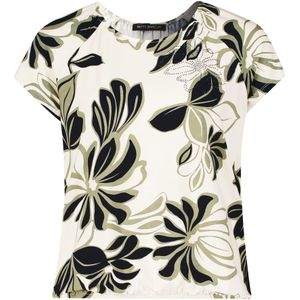 T-shirt - Bloemenprint - Viscose - Ronde Hals - Kwartmouw