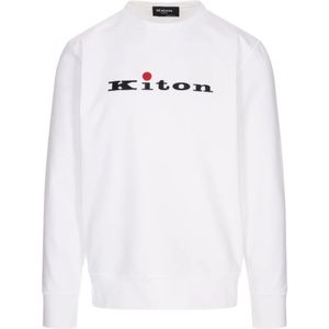 Kiton, Heren, Sweatshirts & Hoodies, Wit, Maat: L