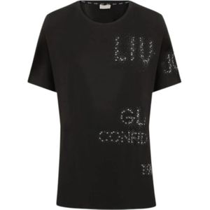 Liu Jo, Dames, Tops, Zwart, Maat: S Katoen,