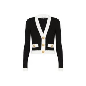 Balmain Gebreide vest , Black , Dames , Maat: S