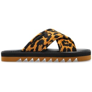 Stella McCartney - Sneak-Elyse Leopard Twisted Sandalen - Bruin - Katoen