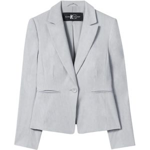 Luisa Cerano, Dames, Jassen, Grijs, Maat: XS Linnen,