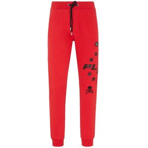 Philipp Plein, Heren, Broeken, Rood, Maat: 3XL Fleece,