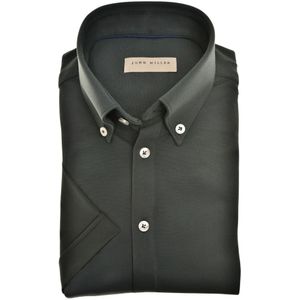 John Miller - Korte Mouw Overhemd - Donkergroen - 5142040