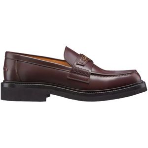 Dior - Loafers - Bruin - 100% Kalfsleer - Goudkleurig Logodetail