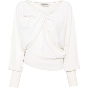 Alberta Ferretti, Dames, Blouses & Shirts, Wit, Maat: S Zijde,