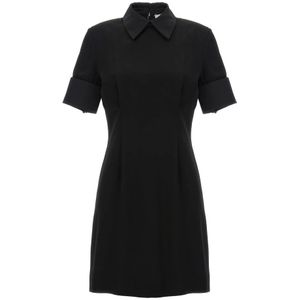 Sportmax, Dames, Jurken, Zwart, Maat: M Leer,