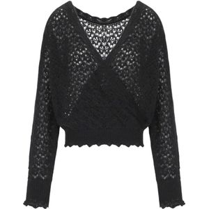 Twinset, Dames, Truien, Zwart, Maat: M Wol,