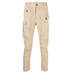 Dsquared2, Heren, Broeken, Beige, Maat: L Katoen,