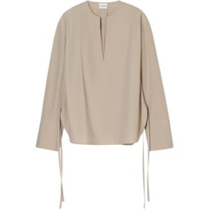 Closed, Dames, Blouses & Shirts, Beige, Maat: S Katoen,