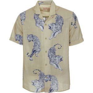 Revolution, Heren, Overhemden, Beige, Maat: 2XL