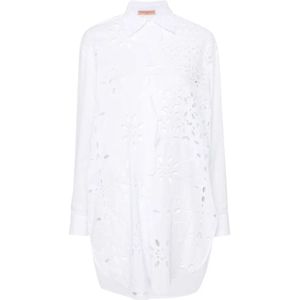 Ermanno Scervino, Dames, Blouses & Shirts, Wit, Maat: S Katoen,