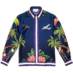 Casablanca, Heren, Overhemden, Veelkleurig, Maat: XL Zijde,